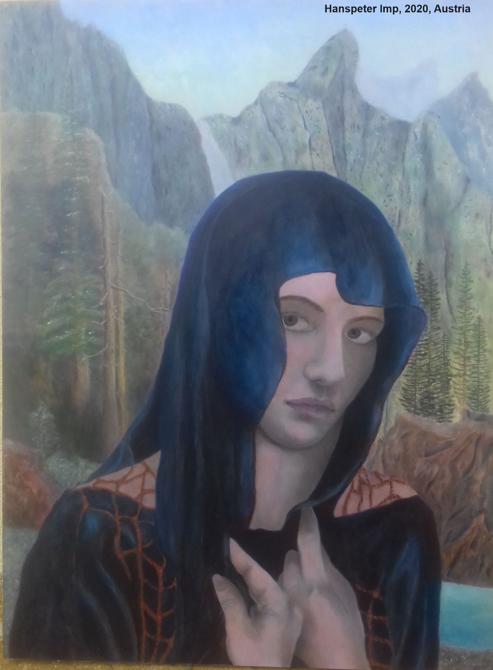Portrait Frau in den Bergen von Hanspeter Imp