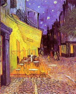 Vincent van Gogh Cafe in Paris bei Nacht